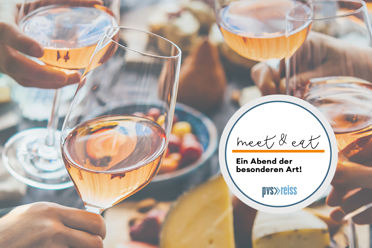 Bild mit Essen und Getränken und Schriftzug meet and eat